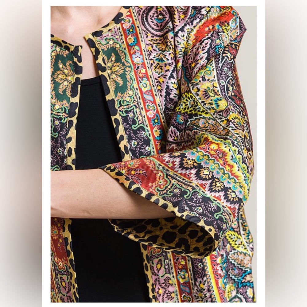 Etro Colorful Reversible Silk Print Jacket M - Picture 4 of 8